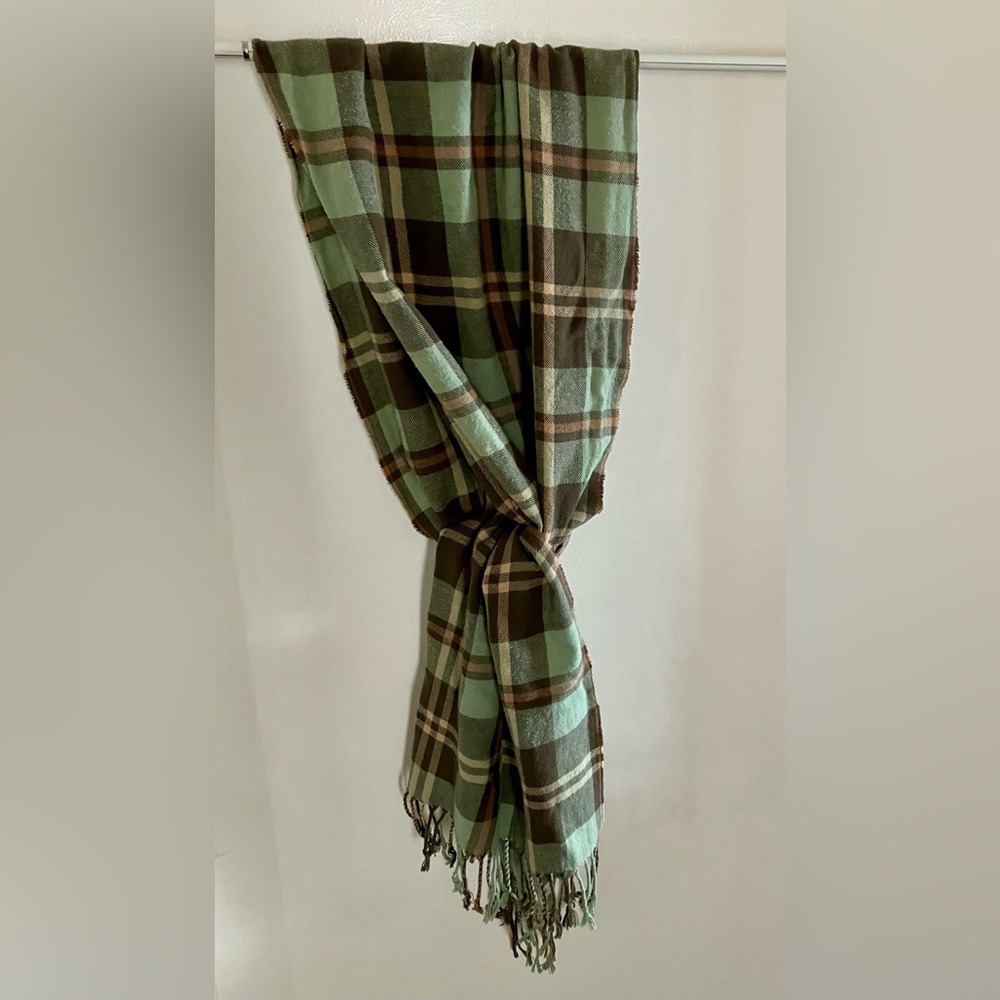 Polo by Ralph Lauren Green and Brown Plaid Scarf
